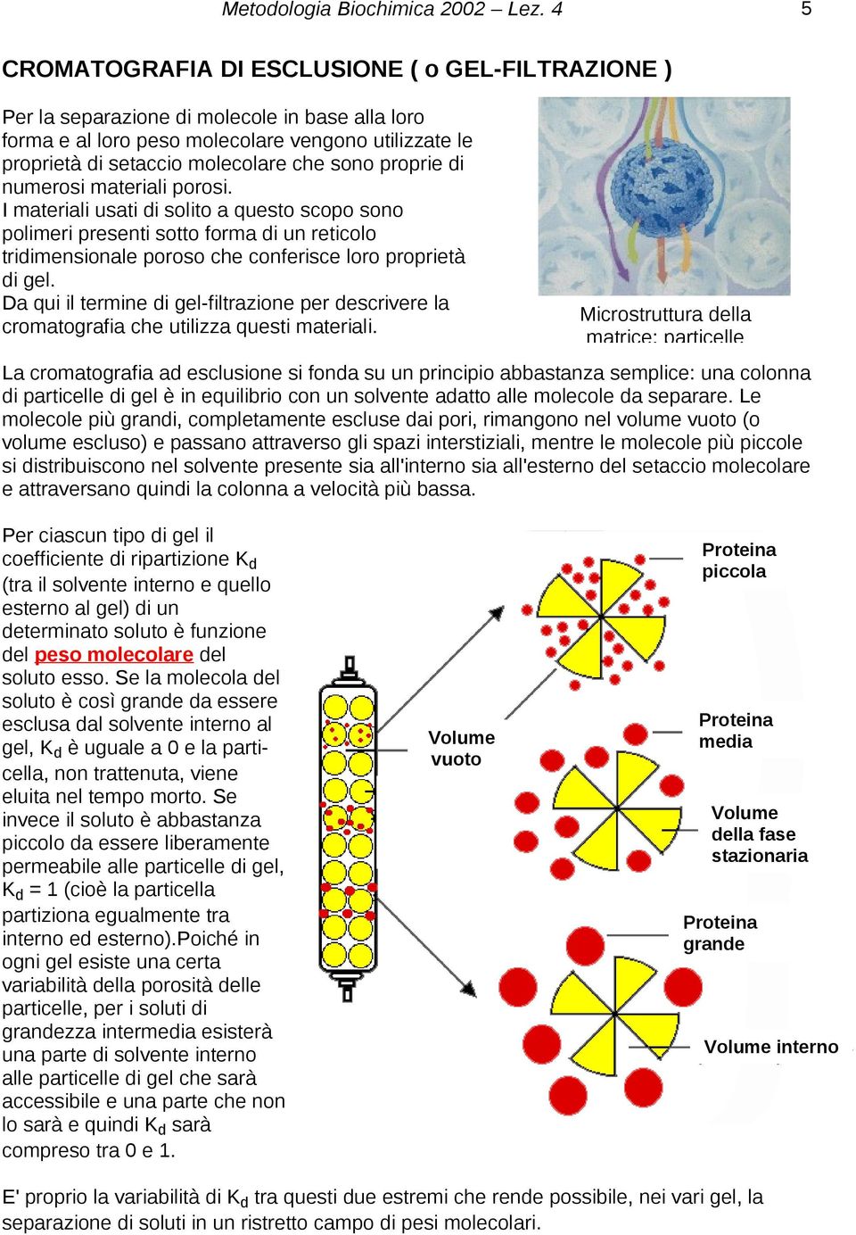 Da qui il termine di gel-filtrazione per descrivere la cromatografia che utilizza questi materiali.