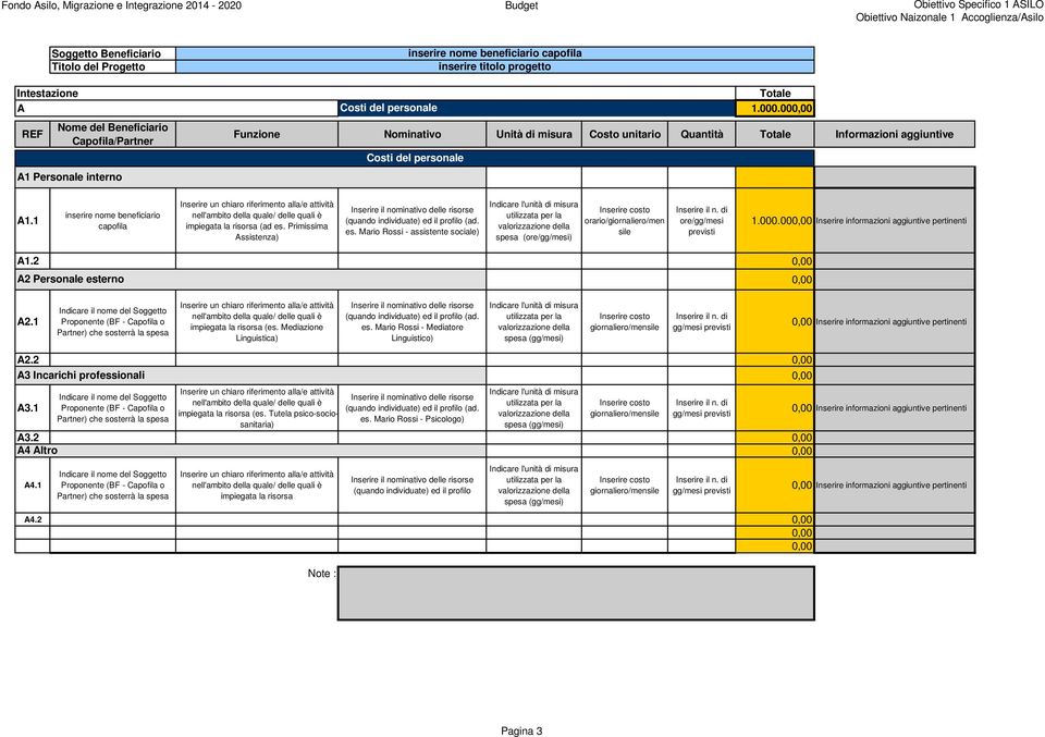 1 inserire nome beneficiario capofila la/e attività nell'ambito della quale/ delle quali è impiegata la risorsa (ad es.