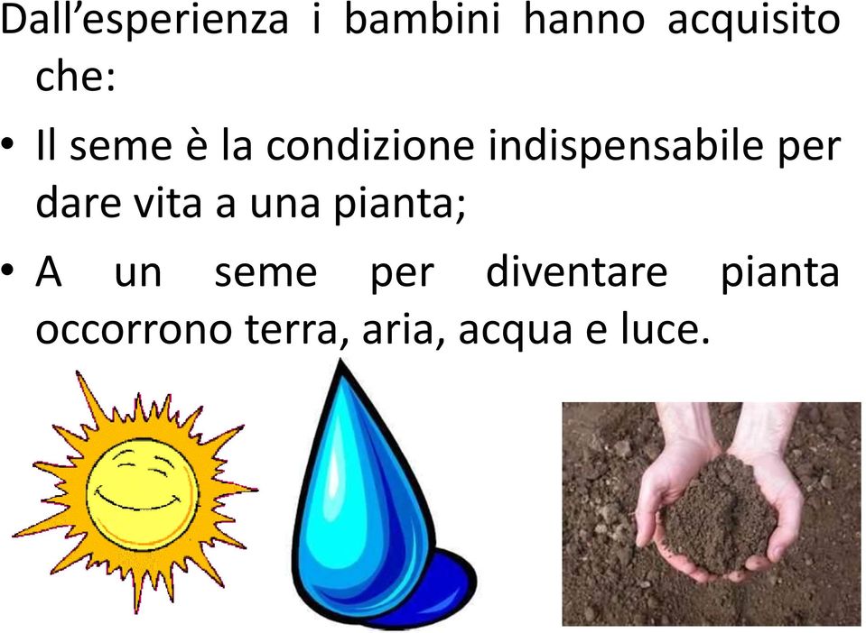 per dare vita a una pianta; A un seme per