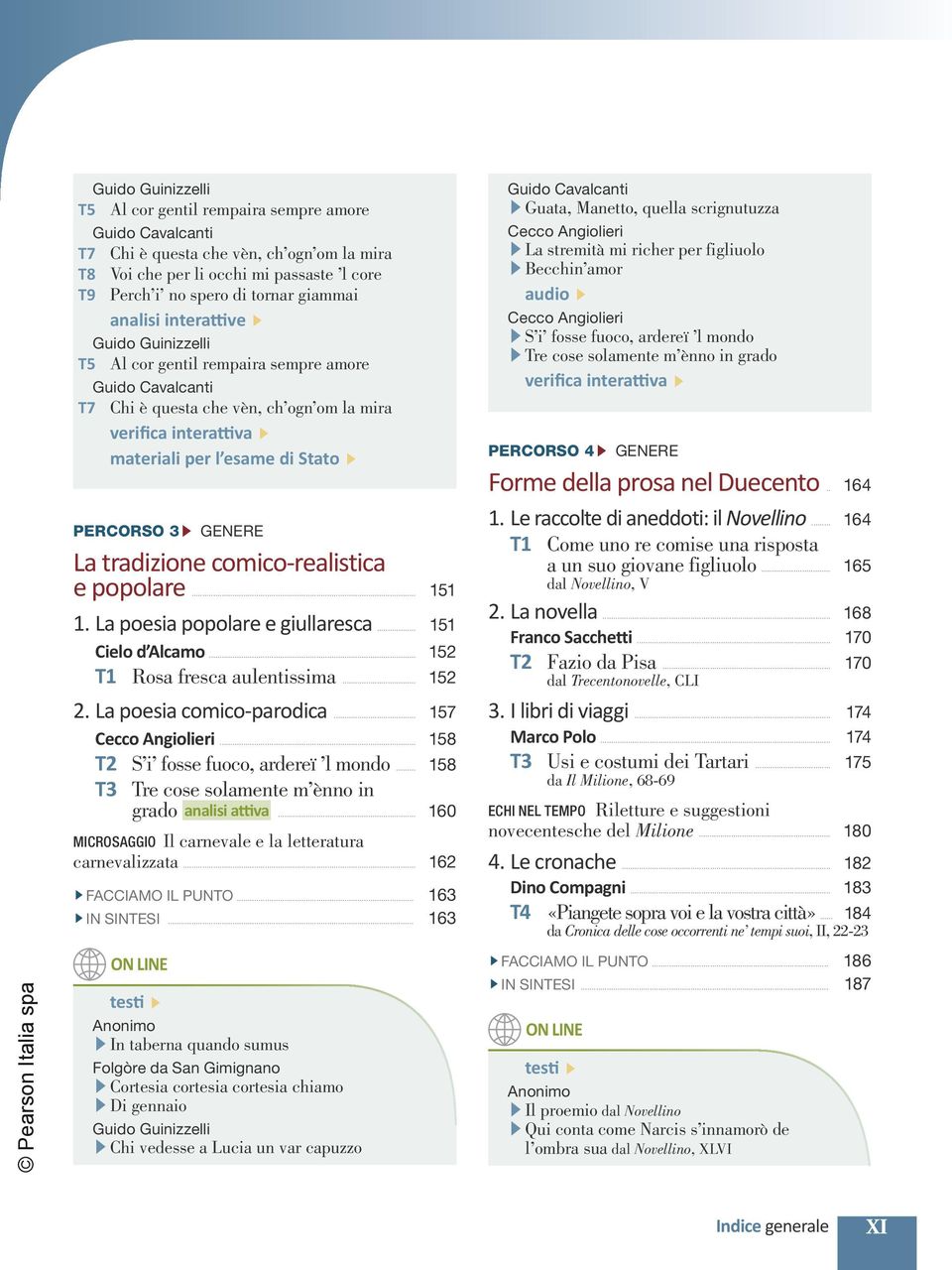 comico-realistica e popolare... 151 1. La poesia popolare e giullaresca... 151 Cielo d Alcamo... 152 T1 Rosa fresca aulentissima... 152 2. La poesia comico-parodica... 157 Cecco Angiolieri.