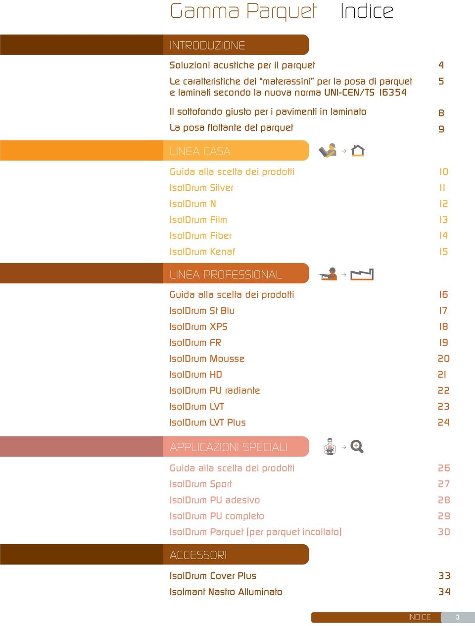 LINEA PROFESSIONAL Guida alla scelta dei prodotti IsolDrum St Blu IsolDrum XPS IsolDrum FR IsolDrum Mousse IsolDrum HD IsolDrum PU radiante IsolDrum LVT IsolDrum LVT Plus 16 17 18 19 20 21 22 23 24