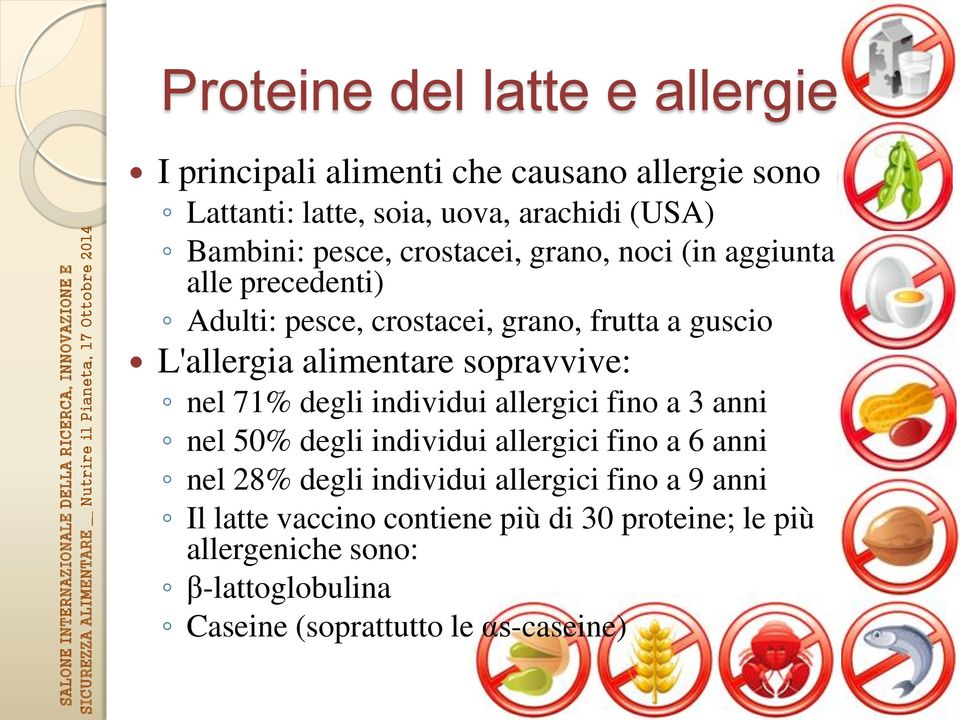 sopravvive: nel 71% degli individui allergici fino a 3 anni nel 50% degli individui allergici fino a 6 anni nel 28% degli individui