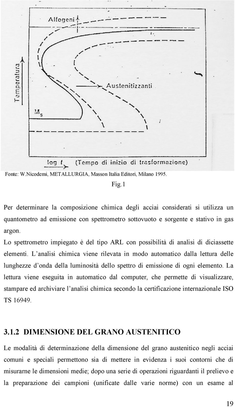 Lo spettrometro impiegato è del tipo ARL con possibilità di analisi di diciassette elementi.