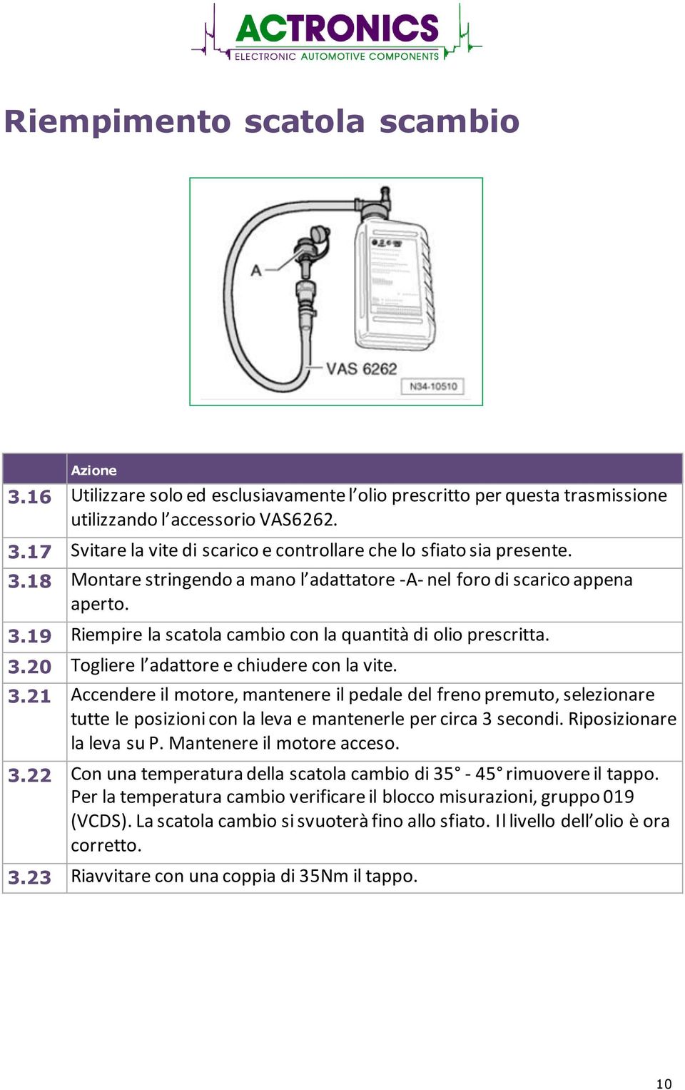 3.21 Accendere il motore, mantenere il pedale del freno premuto, selezionare tutte le posizioni con la leva e mantenerle per circa 3 