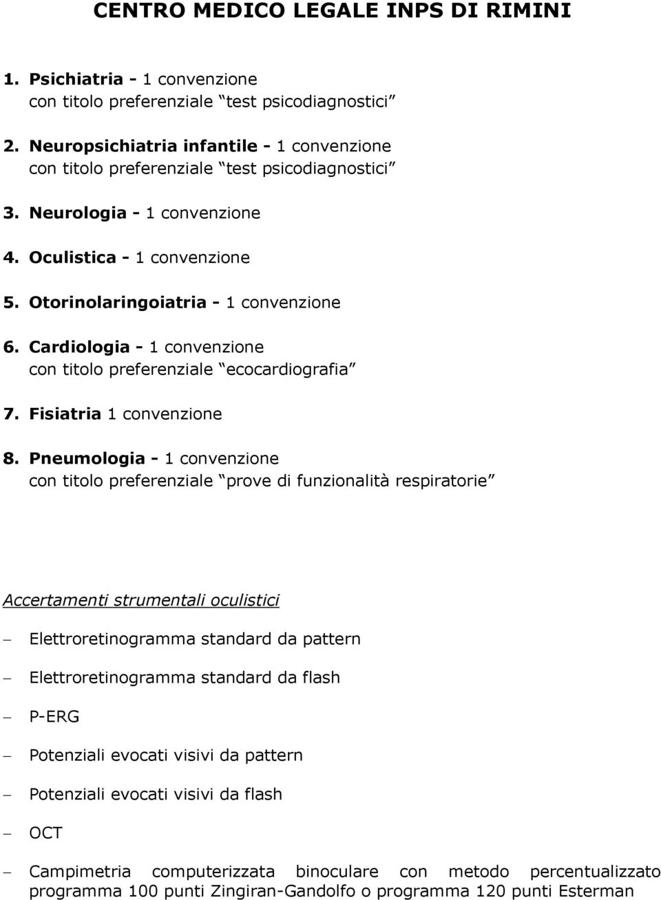 Otorinolaringoiatria - 1 convenzione 6.