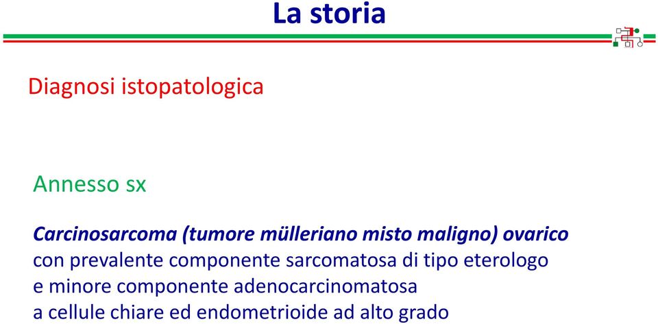 maligno) ovarico con prevalente componente sarcomatosa di tipo eterologo e
