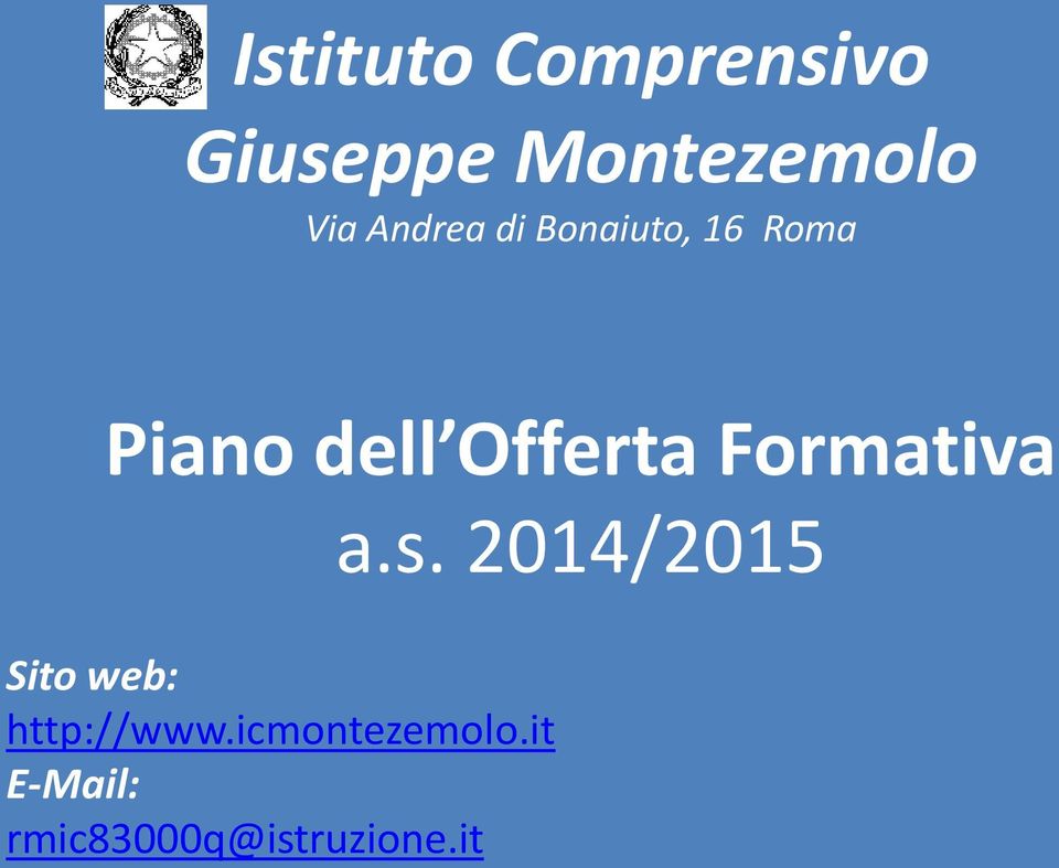 Formativa Sito web: http://www.icmontezemolo.