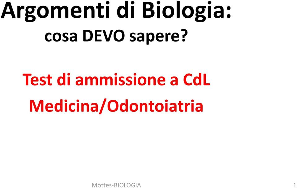 Test di ammissione a CdL