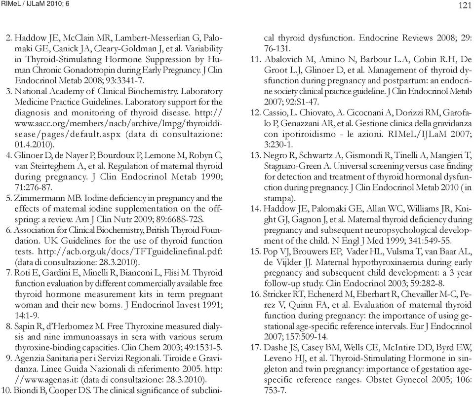 Laboratory Medicine Practice Guidelines. Laboratory support for the diagnosis and monitoring of thyroid disease. http:// www.aacc.org/members/nacb/archive/lmpg/thyroiddisease/pages/default.