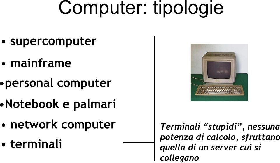 computer terminali Terminali stupidi, nessuna