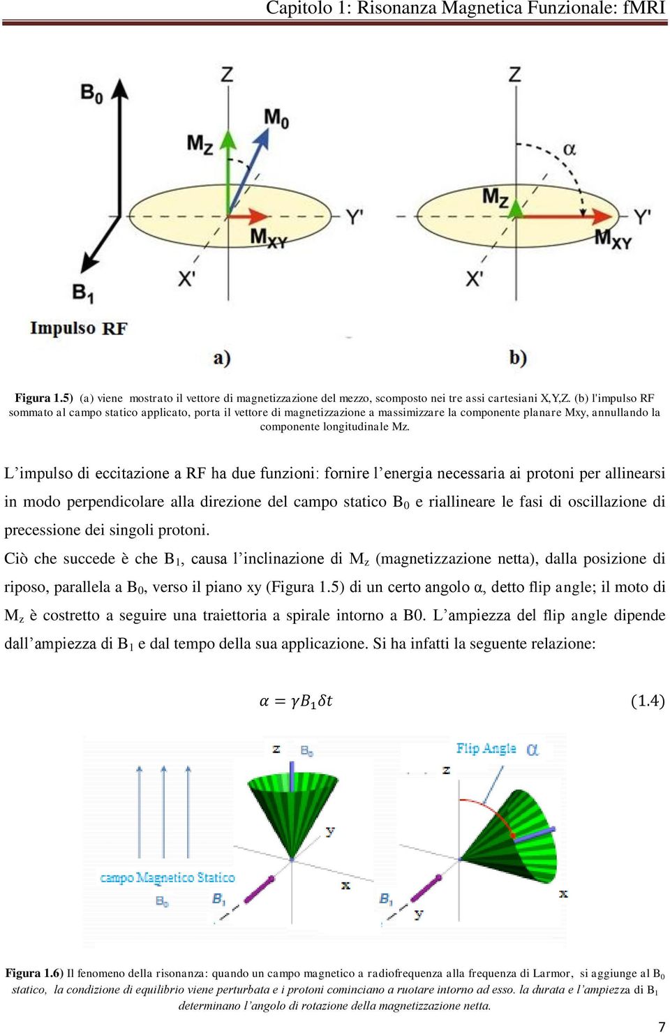 L impulso di eccitazione a RF ha due funzioni: fornire l energia necessaria ai protoni per allinearsi in modo perpendicolare alla direzione del campo statico B 0 e riallineare le fasi di oscillazione