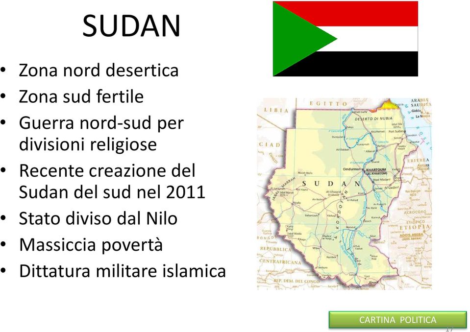 del Sudan del sud nel 2011 Stato diviso dal Nilo