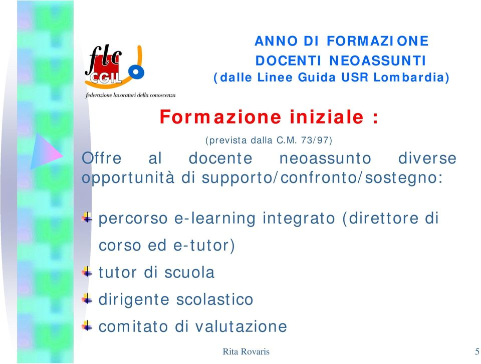 supporto/confronto/sostegno: percorso e-learning integrato