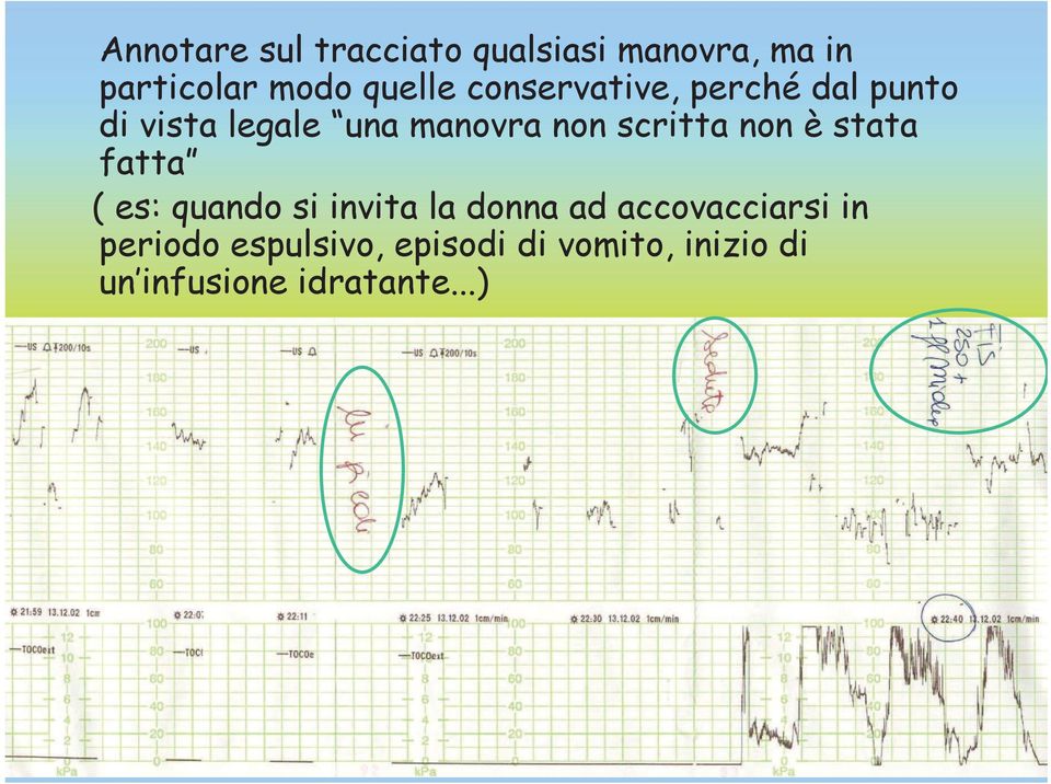 non è stata fatta ( es: quando si invita la donna ad accovacciarsi in