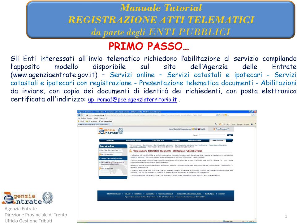 Primo Passo Agenzia Entrate Direzione Provinciale Di Trento