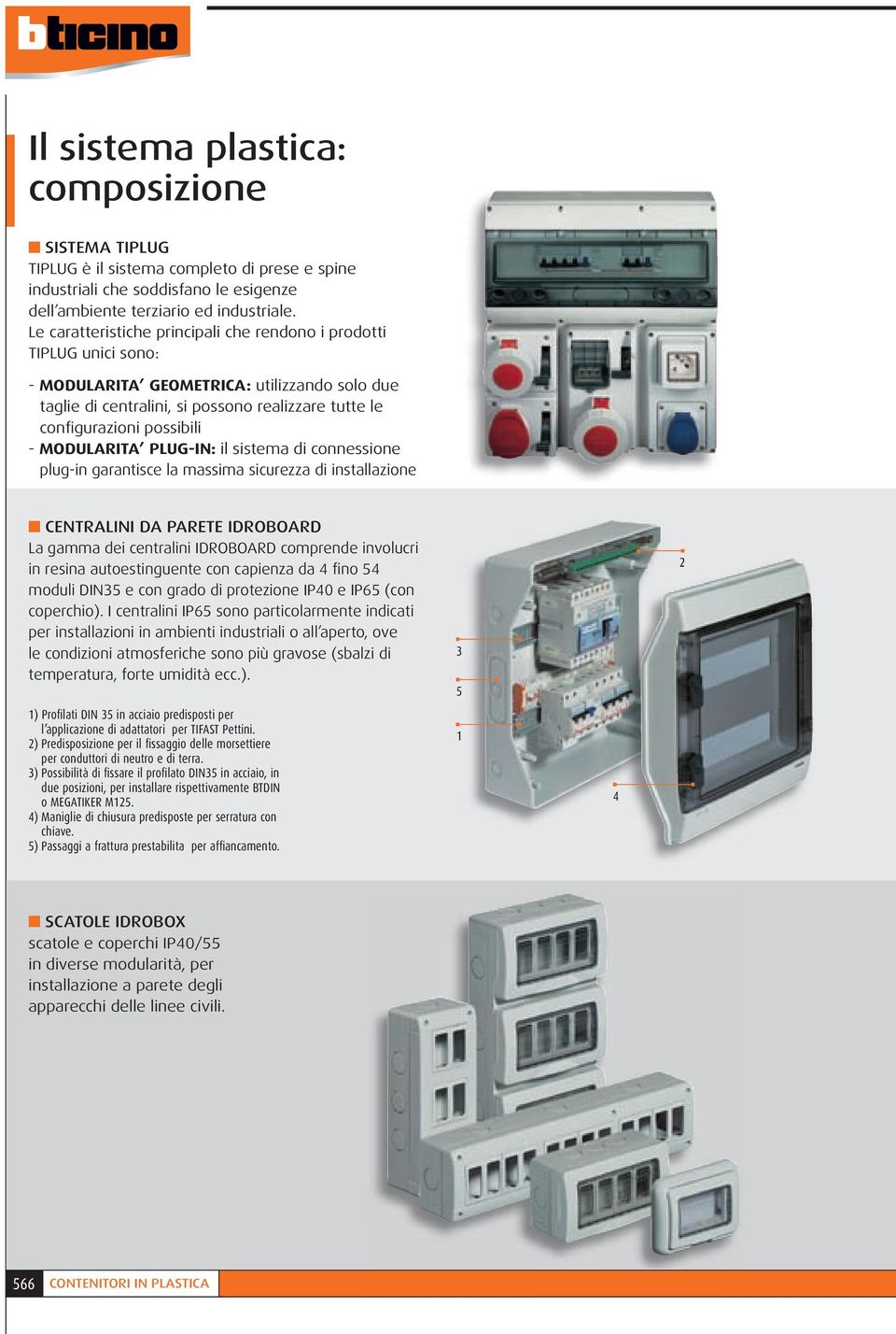 MODULARITA PLUG-IN: il sistema di connessione plug-in garantisce la massima sicurezza di installazione CENTRALINI DA PARETE IDROBOARD La gamma dei centralini IDROBOARD comprende involucri in resina