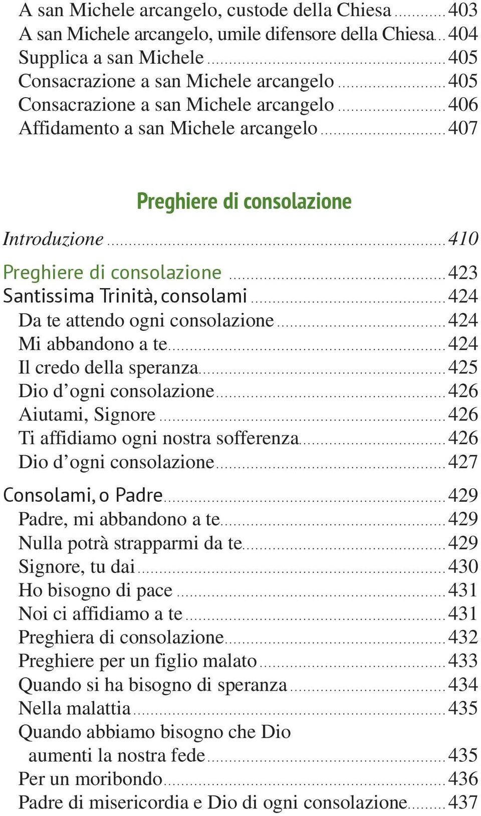 ..424 Da te attendo ogni consolazione...424 Mi abbandono a te...424 Il credo della speranza...425 Dio d ogni consolazione...426 Aiutami, Signore...426 Ti affidiamo ogni nostra sofferenza.