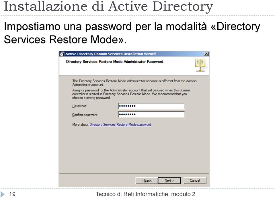 modalità «Directory Services Restore