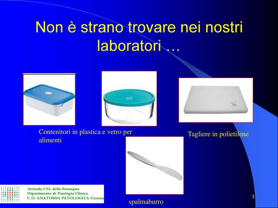 plastica e vetro per alimenti