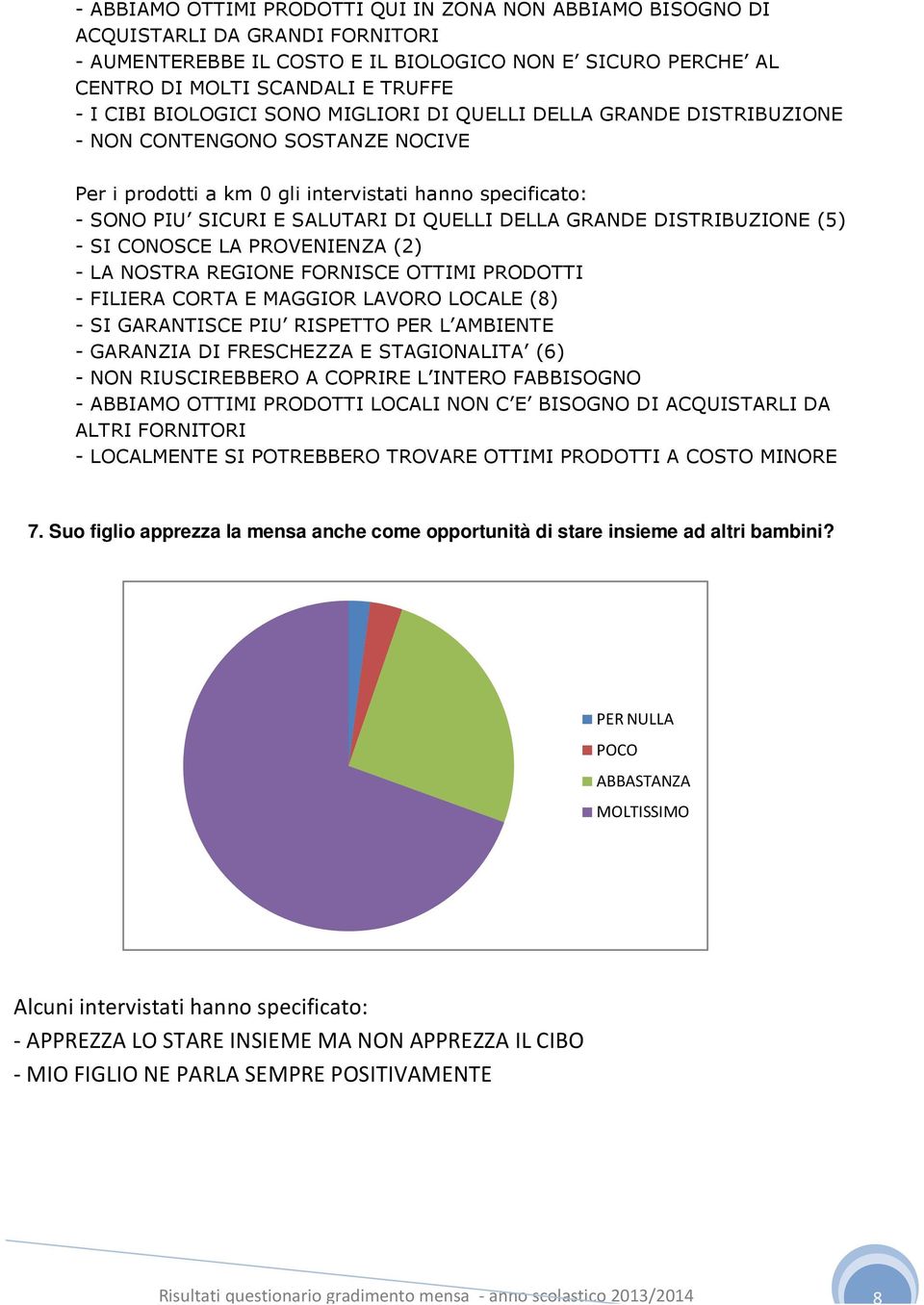 GRANDE DISTRIBUZIONE (5) - SI CONOSCE LA PROVENIENZA (2) - LA NOSTRA REGIONE FORNISCE OTTIMI PRODOTTI - FILIERA CORTA E MAGGIOR LAVORO LOCALE (8) - SI GARANTISCE PIU RISPETTO PER L AMBIENTE -