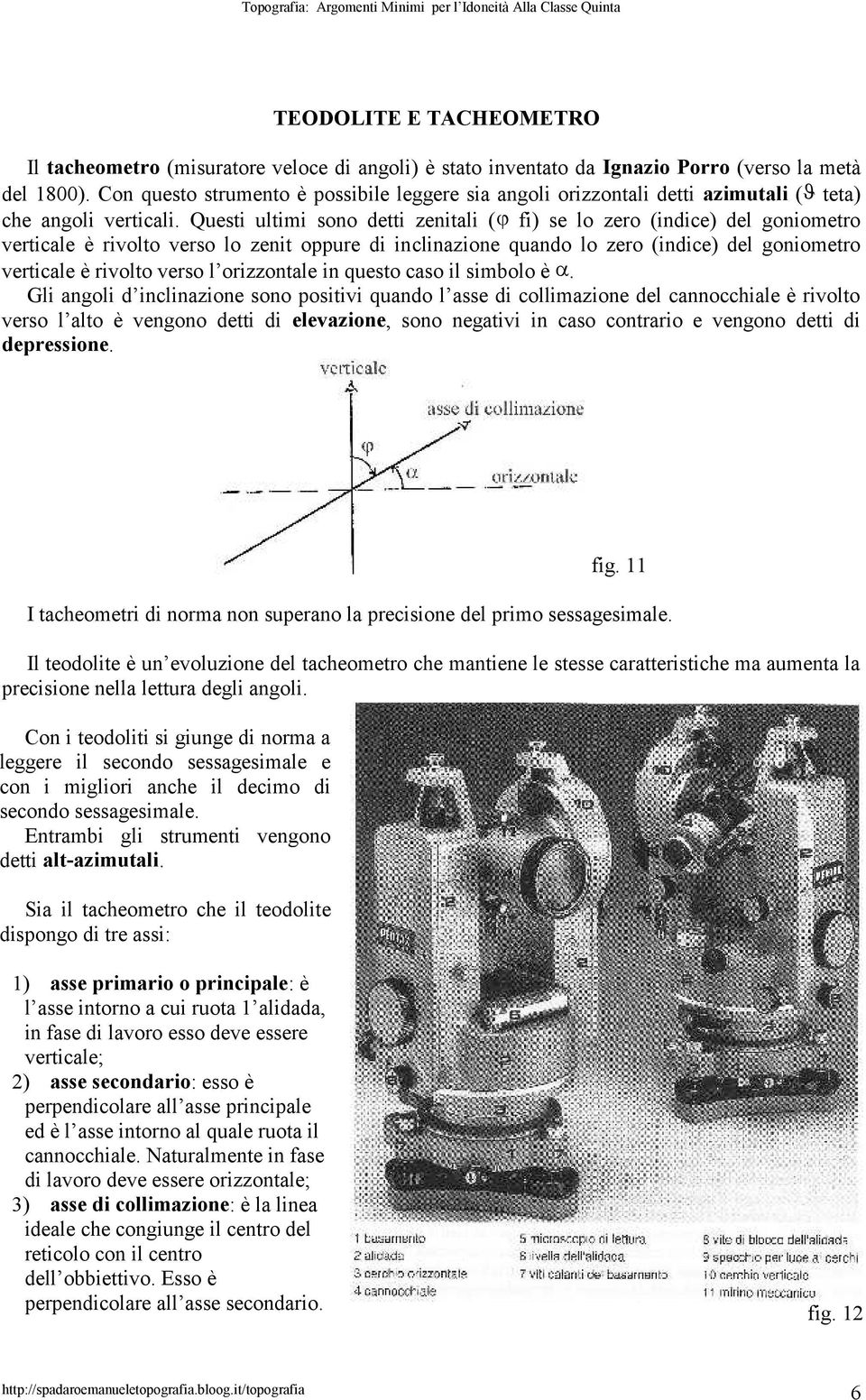 Questi ultimi sono detti zenitali ( fi) se lo zero (indice) del goniometro verticale è rivolto verso lo zenit oppure di inclinazione quando lo zero (indice) del goniometro verticale è rivolto verso l