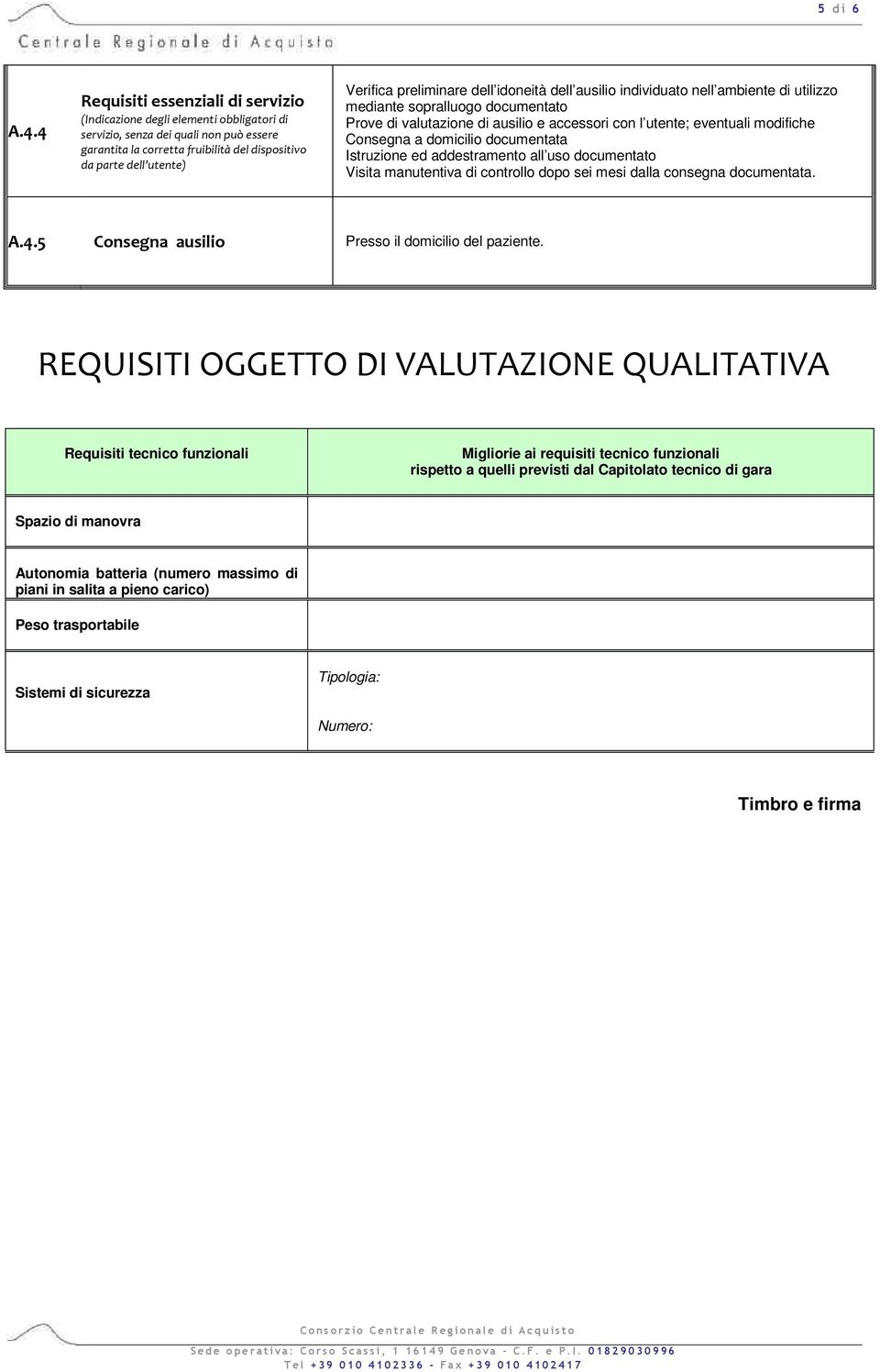 preliminare dell idoneità dell ausilio individuato nell ambiente di utilizzo mediante sopralluogo documentato Prove di valutazione di ausilio e accessori con l utente; eventuali modifiche Consegna a