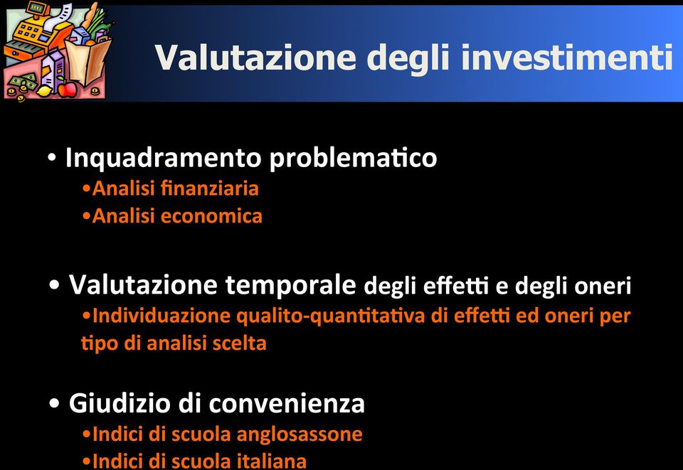 qualito- quan3ta3va di effe: ed oneri per 3po di analisi scelta