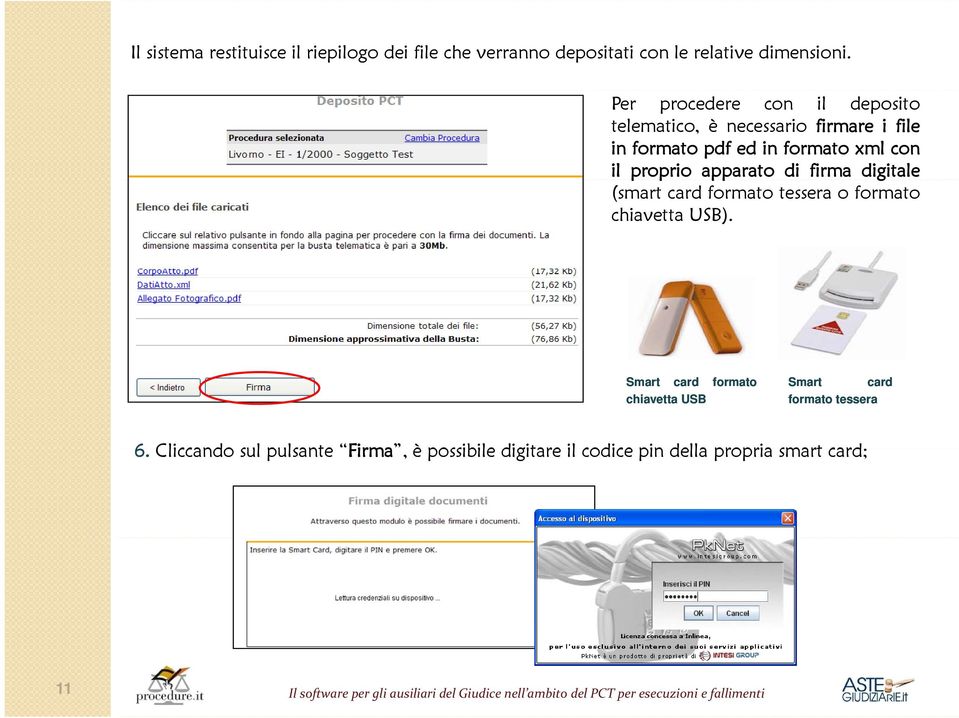 firma digitale (smart card formato tessera o formato chiavetta USB). Smart card formato chiavetta USB Smart card formato tessera 6.