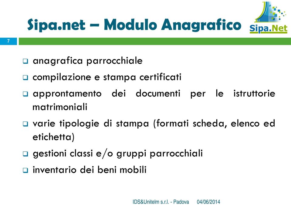 matrimoniali varie tipologie di stampa (formati scheda, elenco ed