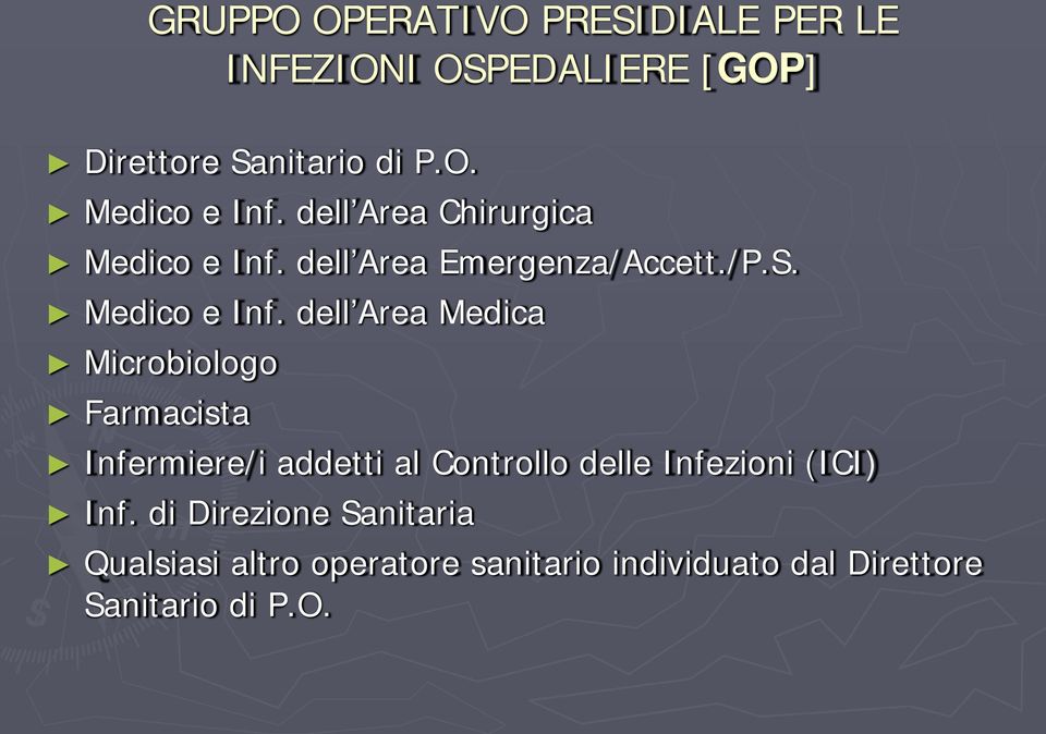 dell Area Emergenza/Accett./P.S. Medico e Inf.