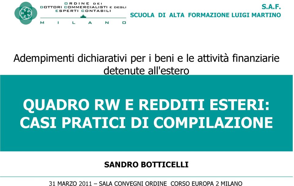 per i beni e le attività finanziarie detenute all'estero QUADRO