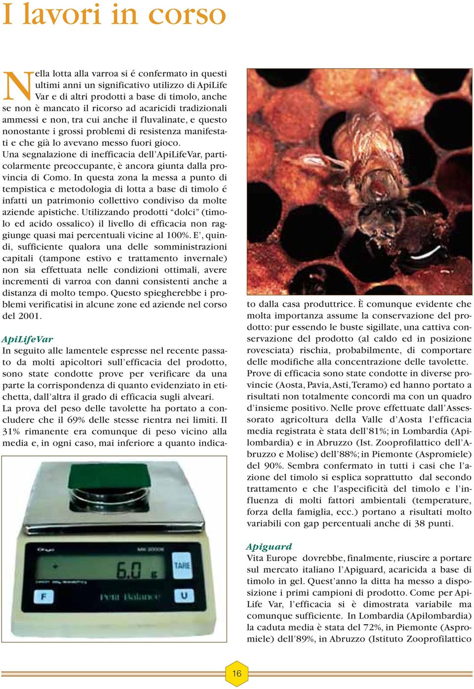 Una segnalazione di inefficacia dell ApiLifeVar, particolarmente preoccupante, è ancora giunta dalla provincia di Como.