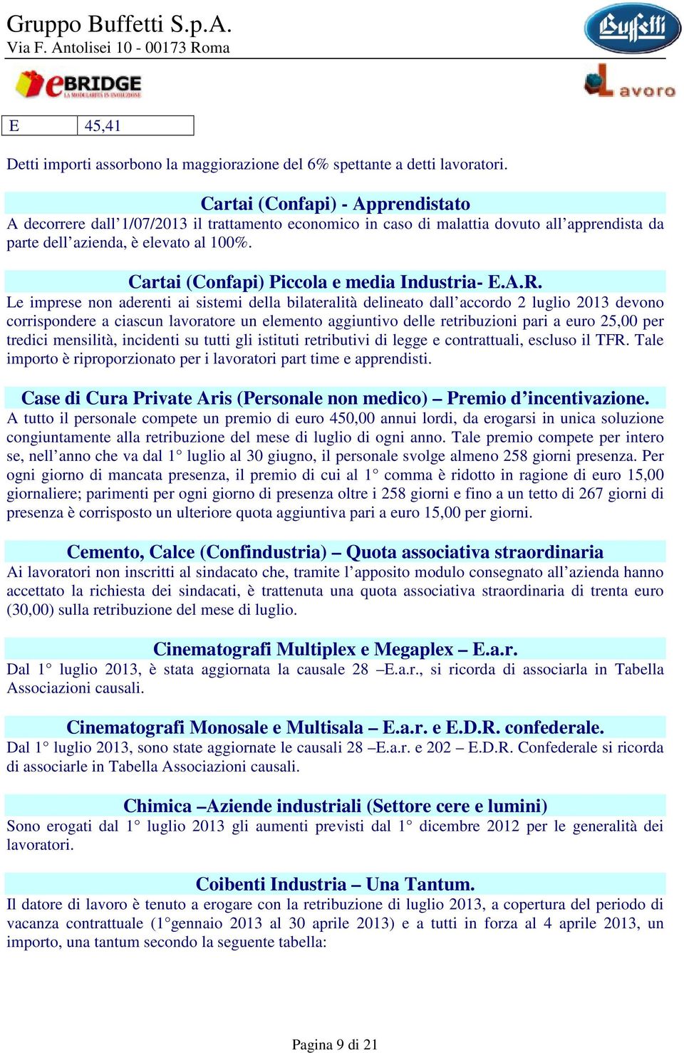 Cartai (Confapi) Piccola e media Industria- E.A.R.