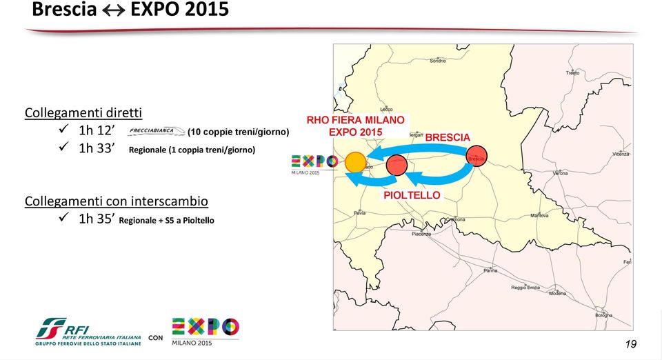 treni/giorno) RHO FIERA MILANO EXPO 2015 BRESCIA