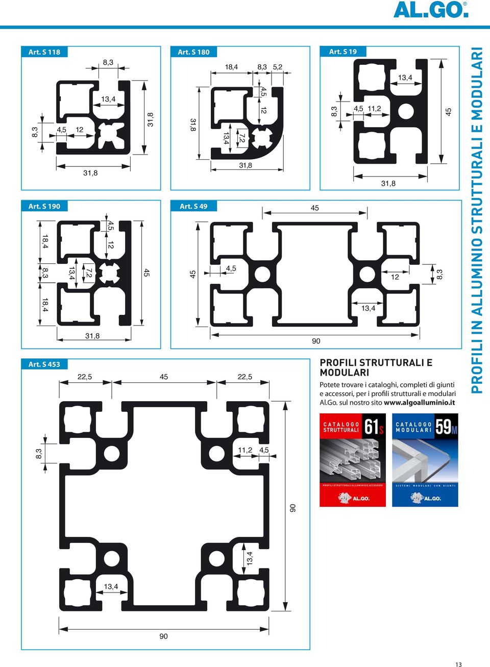 strutturali e modulari Potete trovare i cataloghi, completi di giunti e accessori, per i profili strutturali e