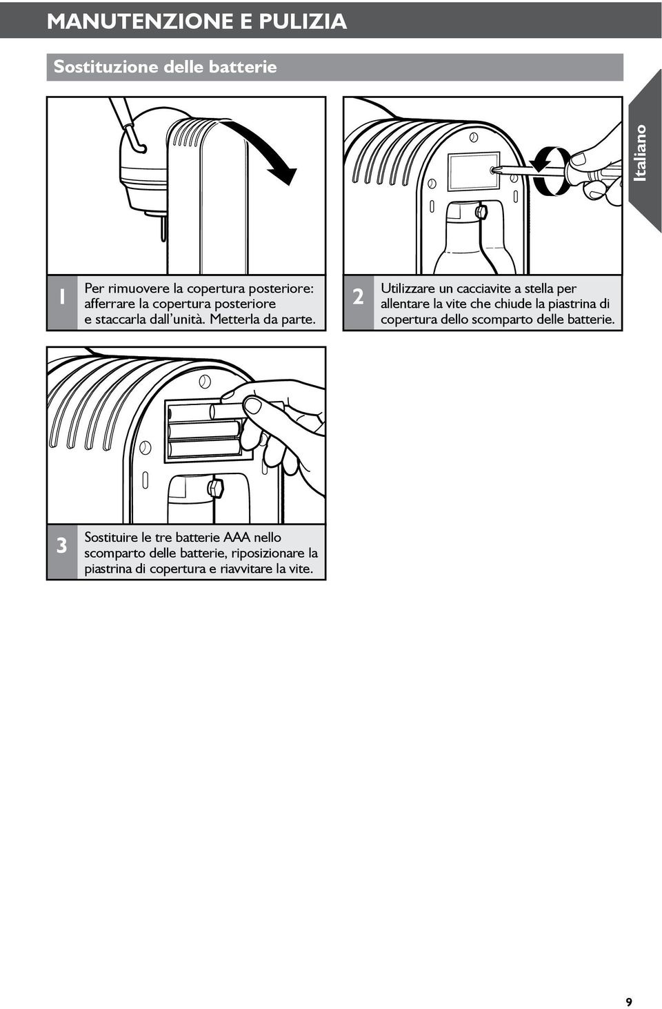 2 Utilizzare un cacciavite a stella per allentare la vite che chiude la piastrina di copertura dello