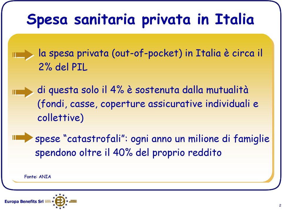 casse, coperture assicurative individuali e collettive) spese catastrofali :