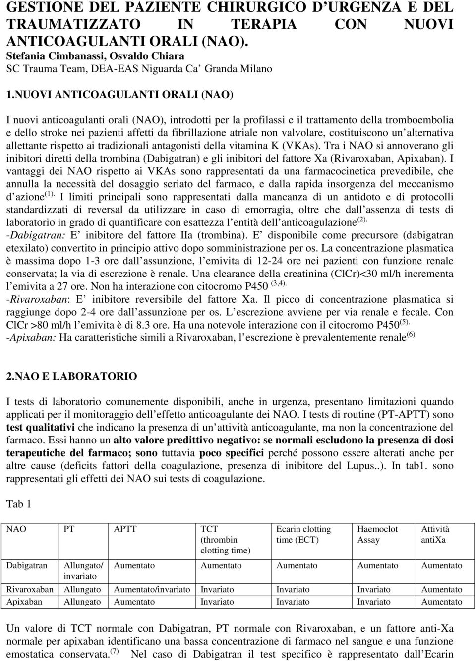 valvolare, costituiscono un alternativa allettante rispetto ai tradizionali antagonisti della vitamina K (VKAs).