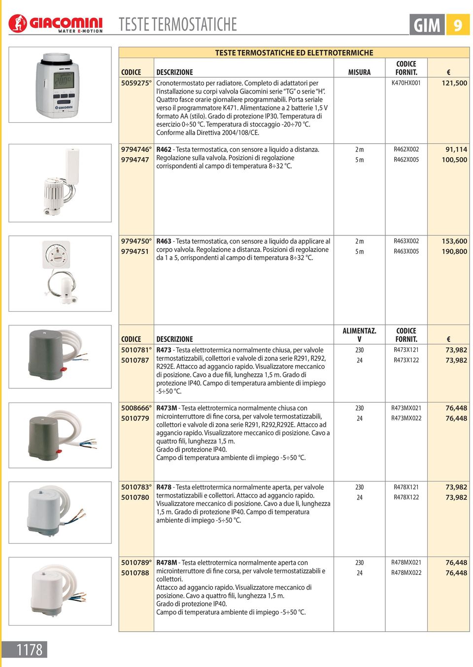 Alimentazione a 2 batterie 1,5 V formato AA (stilo). Grado di protezione IP30. Temperatura di esercizio 0 50 C. Temperatura di stoccaggio -20 70 C. Conforme alla Direttiva 2004/108/CE.