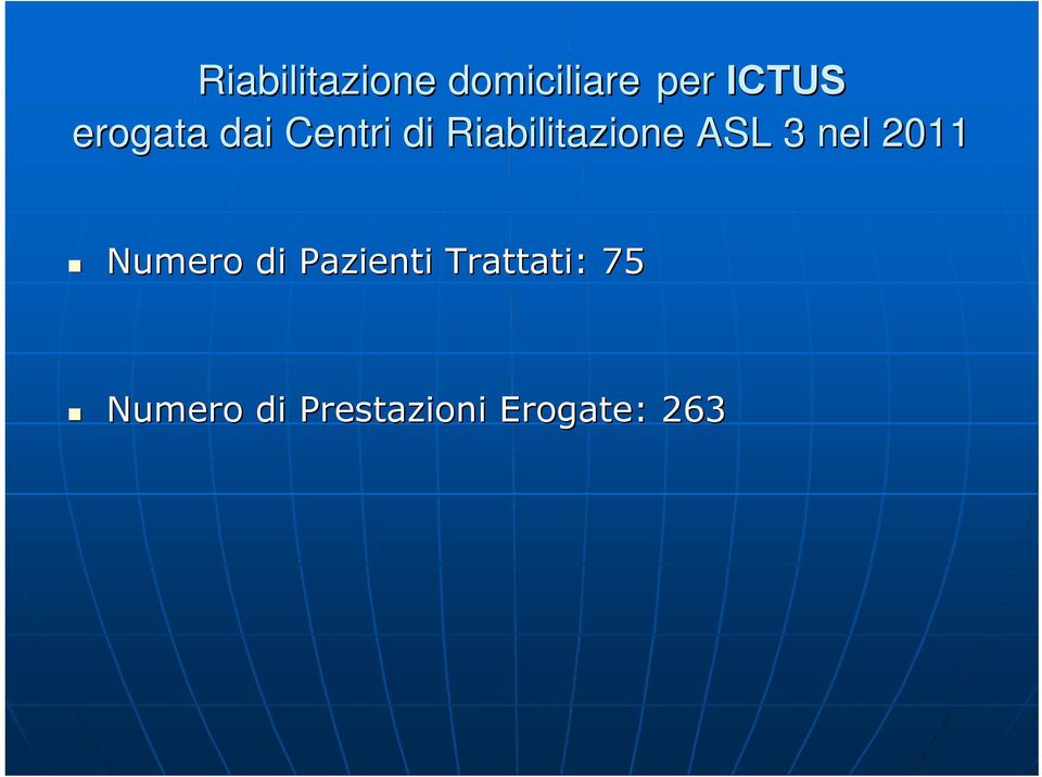 ASL 3 nel 2011 Numero di Pazienti