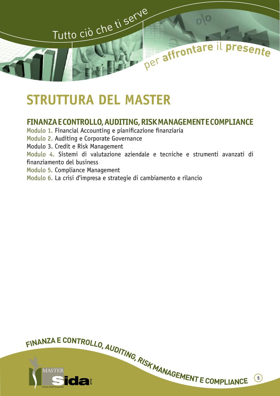 Auditing e Corporate Governance Modulo 3. Credit e Risk Modulo 4.