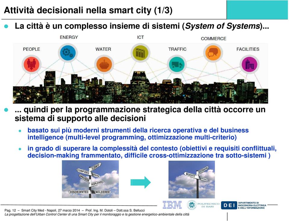 operativa e del business intelligence (multi-level programming, ottimizzazione multi-criterio) in grado di superare la complessità del contesto