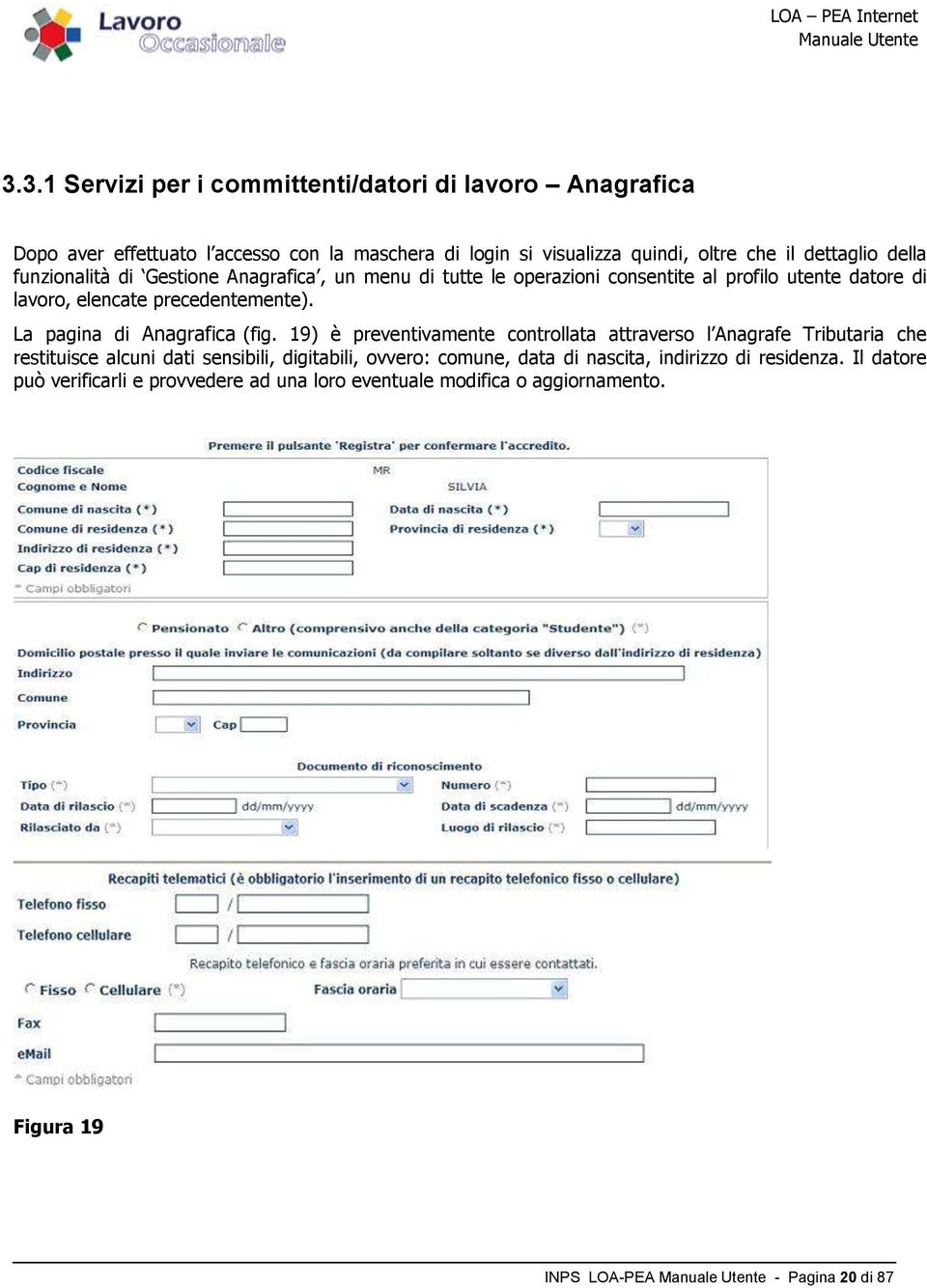 La pagina di Anagrafica (fig.