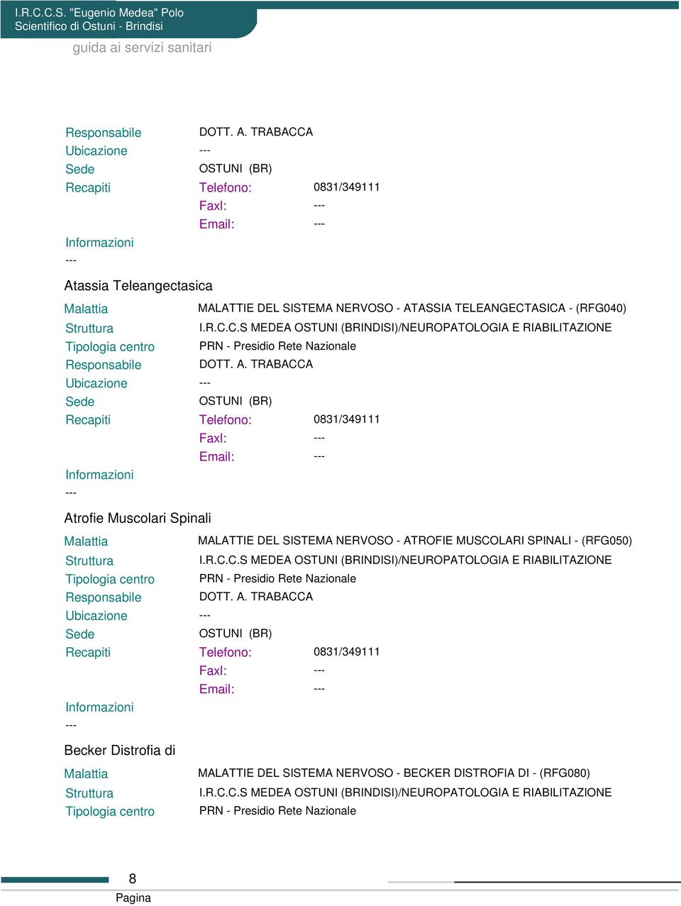 NERVOSO - ATROFIE MUSCOLARI SPINALI - (RFG050) Becker Distrofia di Tipologia