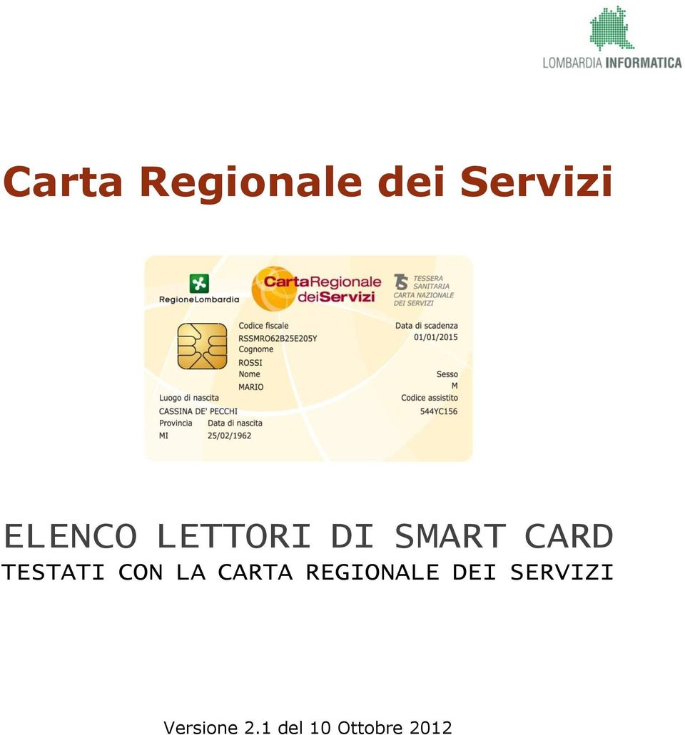 Carta Regionale Dei Servizi Elenco Lettori Di Smart Card