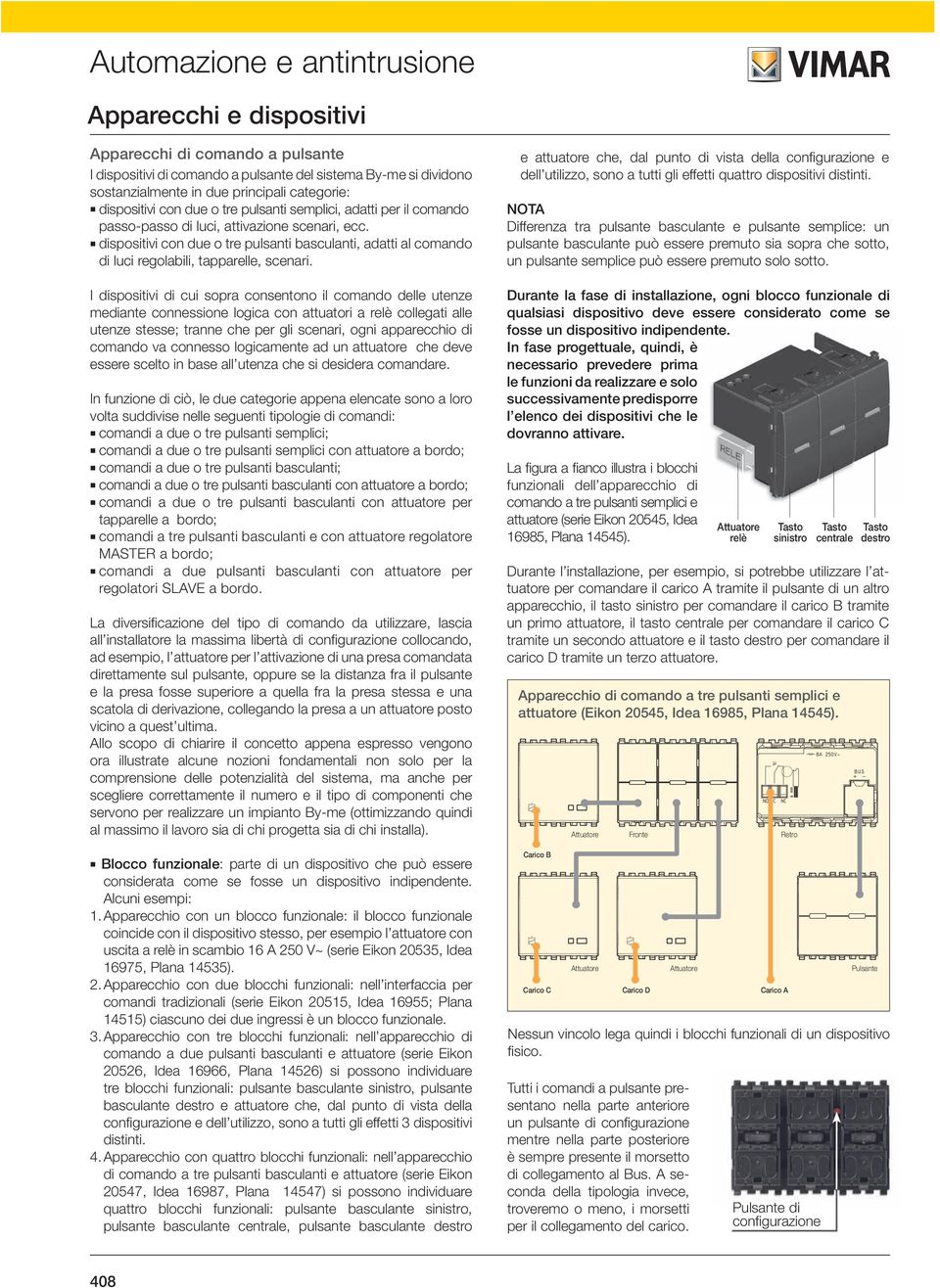 dispositivi con due o tre pulsanti basculanti, adatti al comando di luci regolabili, tapparelle, scenari.