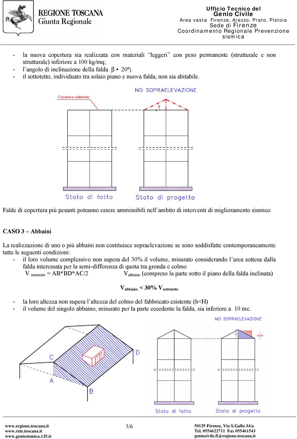 Falde di copertura più pesanti potranno essere ammissibili nell ambito di interventi di miglioramento sismico CASO 3 Abbaini La realizzazione di uno o più abbaini non costituisce sopraelevazione se
