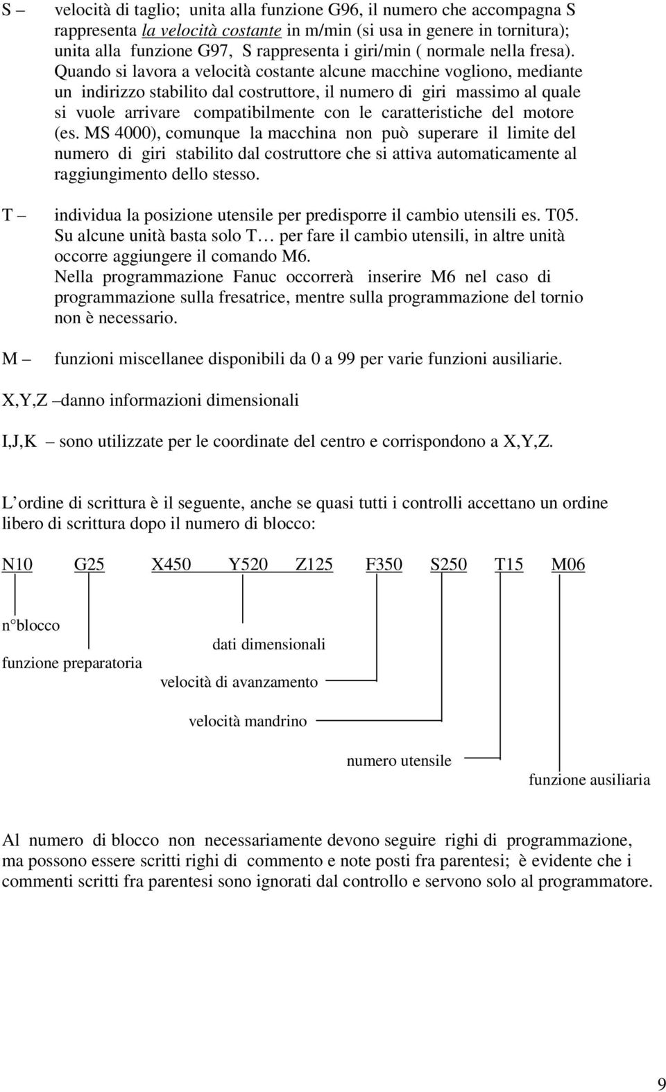 Quando si lavora a velocità costante alcune macchine vogliono, mediante un indirizzo stabilito dal costruttore, il numero di giri massimo al quale si vuole arrivare compatibilmente con le