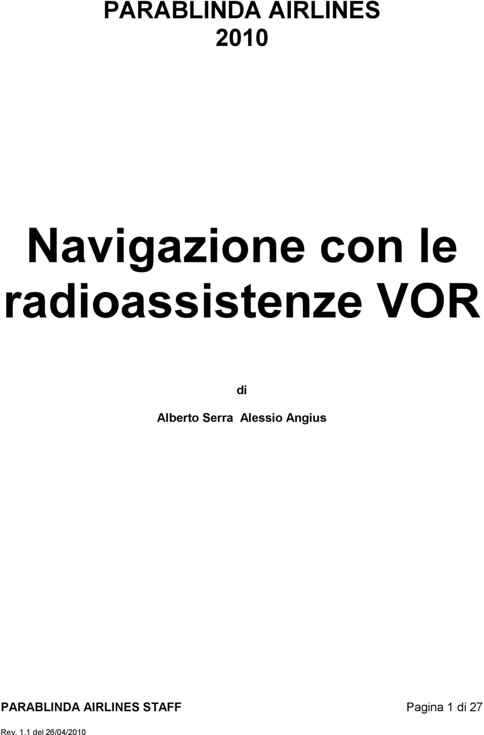 radioassistenze VOR di Alberto