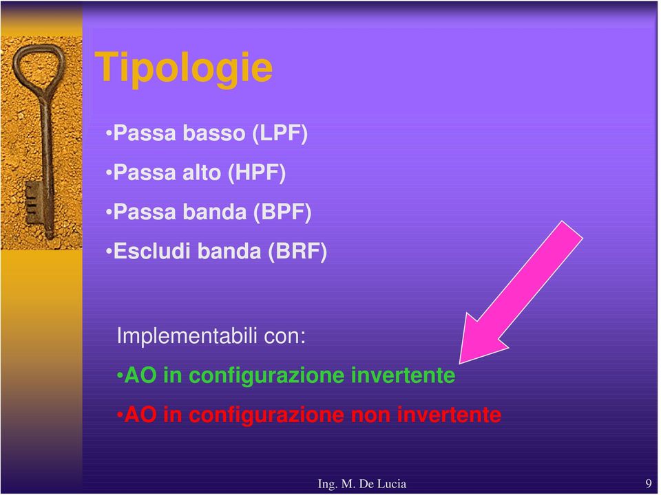 Implementabili con: AO in configurazione